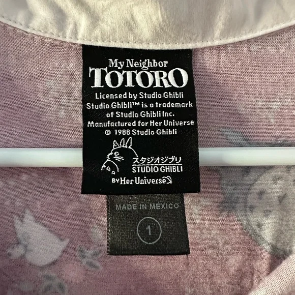 Studio Ghibli My Neighbor Totoro Collared Long-Sleeve Dress Size 1 (XL) - Picture 4 of 7